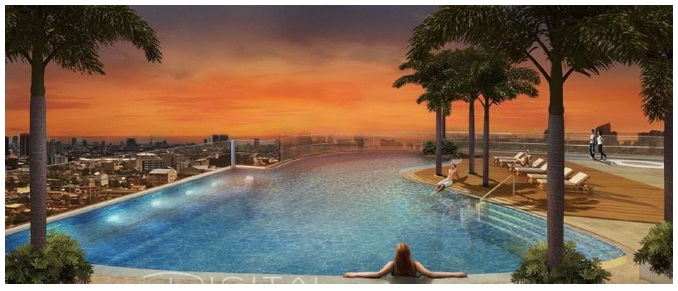 Swimming pool facilities at 100 West Makati