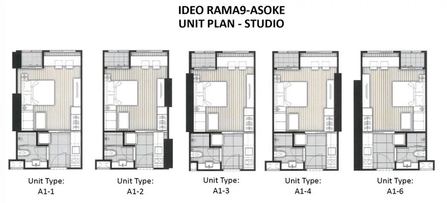 Ideo Rama 9 Asoke studio floorplans