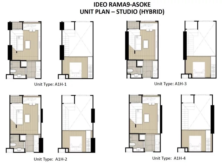 Ideo Rama 9 Asoke hybrid studio floorplans