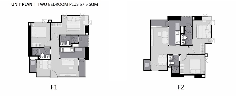 Life Sathorn Sierra Bangkok Condo 2 bedroom floor plan