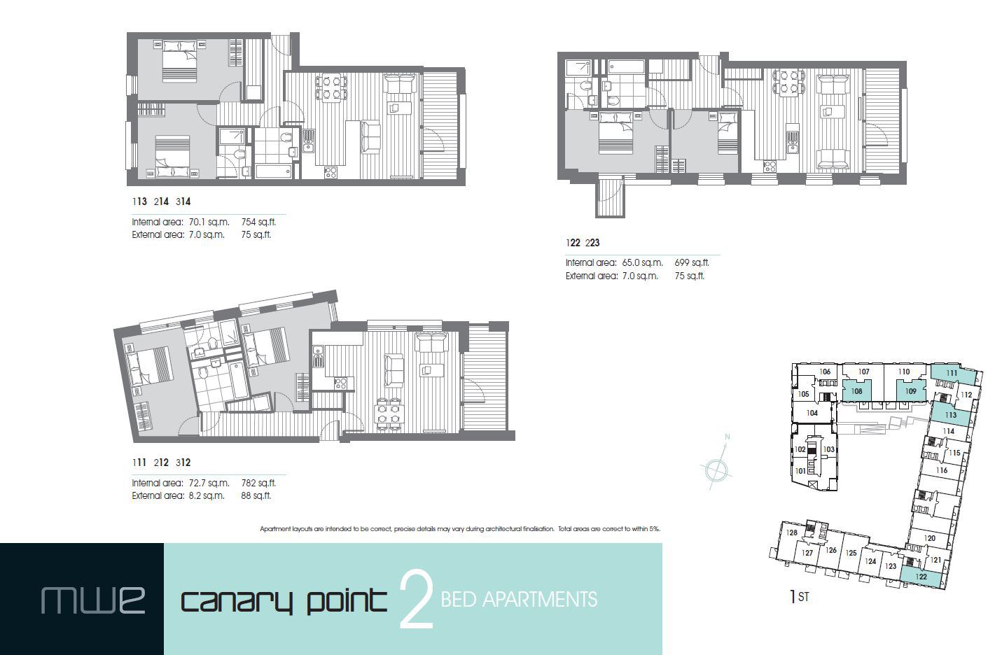 Marine Wharf East 2 bedroom floor plans