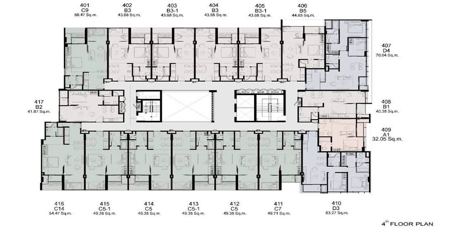 Walden Thonglor 8 4th floor siteplan