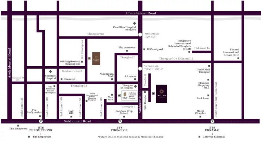 Walden Thonglor 8 location map